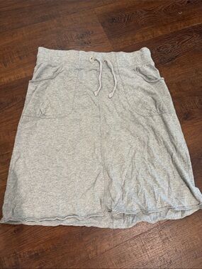 Merona Light Heather Gray Midi Skirt with Drawstring Waist